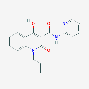 molecular formula C18H15N3O3 B11257509 4-hydroxy-2-oxo-1-(prop-2-en-1-yl)-N-(pyridin-2-yl)-1,2-dihydroquinoline-3-carboxamide 