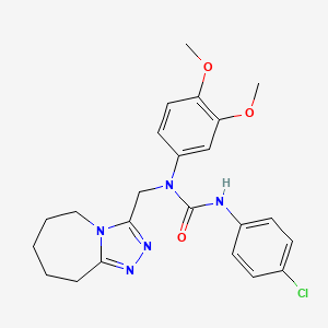 3-(4-chlorophenyl)-1-(3,4-dimethoxyphenyl)-1-(6,7,8,9-tetrahydro-5H-[1,2,4]triazolo[4,3-a]azepin-3-ylmethyl)urea