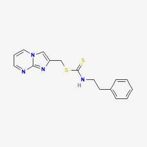 molecular formula C16H16N4S2 B11257535 Imidazo[1,2-a]pyrimidin-2-ylmethyl (2-phenylethyl)carbamodithioate 