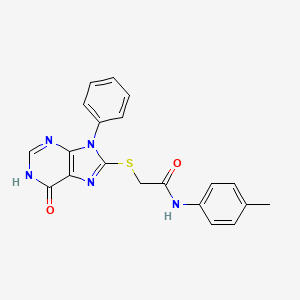 N-(4-methylphenyl)-2-[(6-oxo-9-phenyl-6,9-dihydro-1H-purin-8-yl)sulfanyl]acetamide