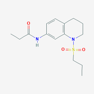 molecular formula C15H22N2O3S B11257557 N-(1-(propylsulfonyl)-1,2,3,4-tetrahydroquinolin-7-yl)propionamide 