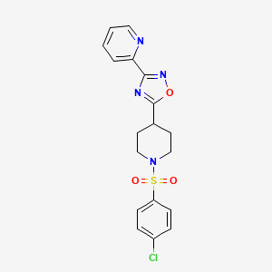 2-(5-{1-[(4-Chlorophenyl)sulfonyl]piperidin-4-yl}-1,2,4-oxadiazol-3-yl)pyridine