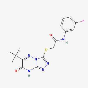 2-[(6-tert-butyl-7-hydroxy[1,2,4]triazolo[4,3-b][1,2,4]triazin-3-yl)sulfanyl]-N-(3-fluorophenyl)acetamide