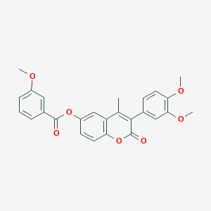 3-(3,4-dimethoxyphenyl)-4-methyl-2-oxo-2H-chromen-6-yl 3-methoxybenzoate