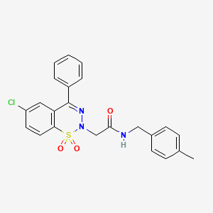 2-(6-chloro-1,1-dioxido-4-phenyl-2H-1,2,3-benzothiadiazin-2-yl)-N-(4-methylbenzyl)acetamide