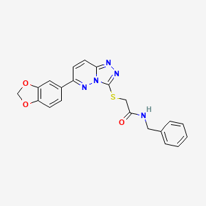 2-((6-(benzo[d][1,3]dioxol-5-yl)-[1,2,4]triazolo[4,3-b]pyridazin-3-yl)thio)-N-benzylacetamide