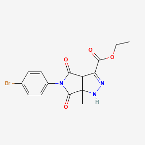 Ethyl 5-(4-bromophenyl)-6a-methyl-4,6-dioxo-1,3a,4,5,6,6a-hexahydropyrrolo[3,4-c]pyrazole-3-carboxylate