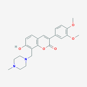 3-(3,4-dimethoxyphenyl)-7-hydroxy-8-[(4-methylpiperazin-1-yl)methyl]-2H-chromen-2-one