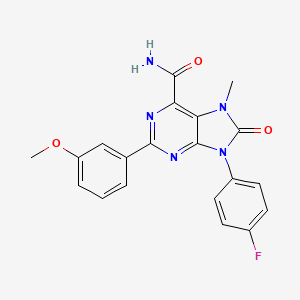 9-(4-fluorophenyl)-2-(3-methoxyphenyl)-7-methyl-8-oxo-8,9-dihydro-7H-purine-6-carboxamide