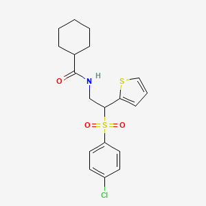 N-[2-(4-Chlorobenzenesulfonyl)-2-(thiophen-2-YL)ethyl]cyclohexanecarboxamide