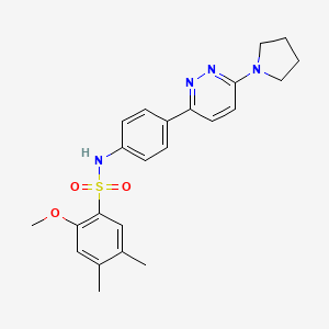 2-methoxy-4,5-dimethyl-N-(4-(6-(pyrrolidin-1-yl)pyridazin-3-yl)phenyl)benzenesulfonamide