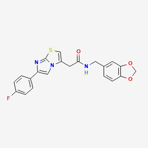 N-(benzo[d][1,3]dioxol-5-ylmethyl)-2-(6-(4-fluorophenyl)imidazo[2,1-b]thiazol-3-yl)acetamide