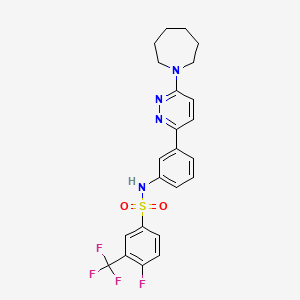 N-(3-(6-(azepan-1-yl)pyridazin-3-yl)phenyl)-4-fluoro-3-(trifluoromethyl)benzenesulfonamide