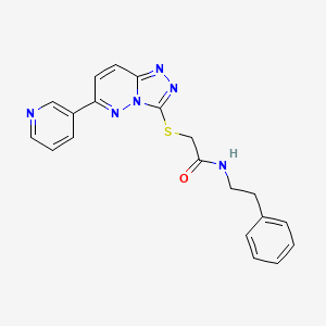 molecular formula C20H18N6OS B11257680 N-phenethyl-2-((6-(pyridin-3-yl)-[1,2,4]triazolo[4,3-b]pyridazin-3-yl)thio)acetamide 