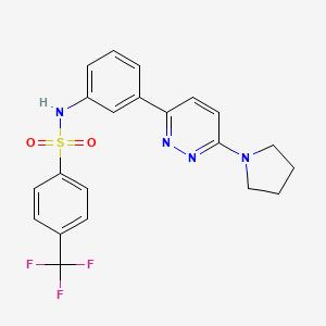 N-(3-(6-(pyrrolidin-1-yl)pyridazin-3-yl)phenyl)-4-(trifluoromethyl)benzenesulfonamide