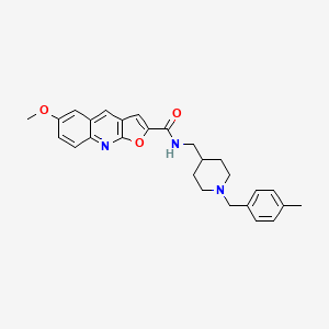 6-Methoxy-N-({1-[(4-methylphenyl)methyl]piperidin-4-YL}methyl)furo[2,3-B]quinoline-2-carboxamide