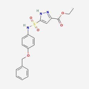 ethyl 3-{[4-(benzyloxy)phenyl]sulfamoyl}-1H-pyrazole-5-carboxylate