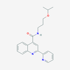 molecular formula C21H23N3O2 B11257787 N-[3-(propan-2-yloxy)propyl]-2-(pyridin-2-yl)quinoline-4-carboxamide 