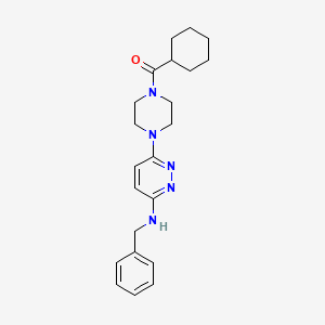 molecular formula C22H29N5O B11257791 N-Benzyl-6-(4-cyclohexanecarbonylpiperazin-1-YL)pyridazin-3-amine 