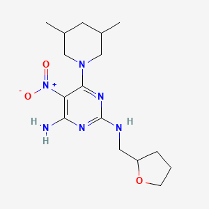 molecular formula C16H26N6O3 B11257819 6-(3,5-dimethylpiperidin-1-yl)-5-nitro-N~2~-(tetrahydrofuran-2-ylmethyl)pyrimidine-2,4-diamine 