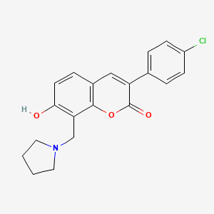 3-(4-chlorophenyl)-7-hydroxy-8-(pyrrolidin-1-ylmethyl)-2H-chromen-2-one