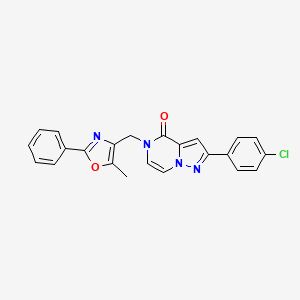 2-(4-chlorophenyl)-5-((5-methyl-2-phenyloxazol-4-yl)methyl)pyrazolo[1,5-a]pyrazin-4(5H)-one