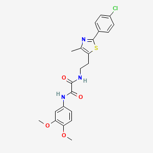 molecular formula C22H22ClN3O4S B11257841 N1-(2-(2-(4-chlorophenyl)-4-methylthiazol-5-yl)ethyl)-N2-(3,4-dimethoxyphenyl)oxalamide 