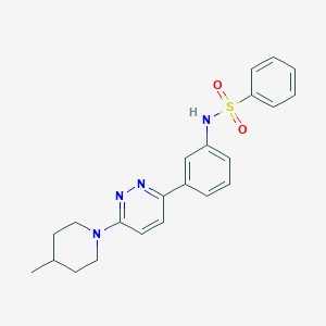 N-{3-[6-(4-methylpiperidin-1-yl)pyridazin-3-yl]phenyl}benzenesulfonamide