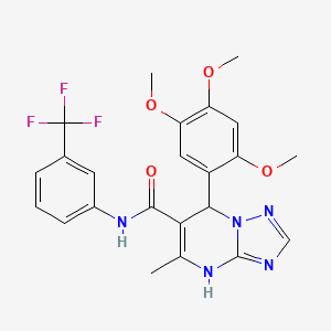 molecular formula C23H22F3N5O4 B11257855 5-methyl-N-[3-(trifluoromethyl)phenyl]-7-(2,4,5-trimethoxyphenyl)-4,7-dihydro[1,2,4]triazolo[1,5-a]pyrimidine-6-carboxamide 