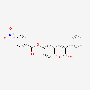 4-methyl-2-oxo-3-phenyl-2H-chromen-6-yl 4-nitrobenzoate