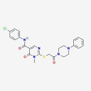 N-(4-Chlorophenyl)-1-methyl-6-oxo-2-{[2-oxo-2-(4-phenylpiperazin-1-YL)ethyl]sulfanyl}-1,6-dihydropyrimidine-5-carboxamide