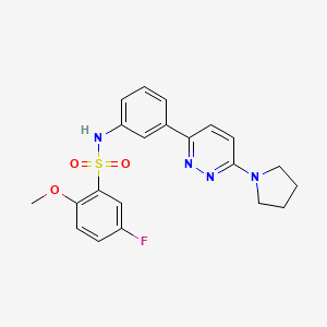 5-fluoro-2-methoxy-N-(3-(6-(pyrrolidin-1-yl)pyridazin-3-yl)phenyl)benzenesulfonamide