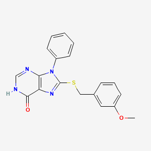 8-[(3-methoxybenzyl)sulfanyl]-9-phenyl-1,9-dihydro-6H-purin-6-one