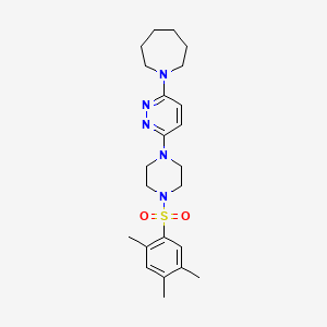 molecular formula C23H33N5O2S B11257897 1-{6-[4-(2,4,5-Trimethylbenzenesulfonyl)piperazin-1-YL]pyridazin-3-YL}azepane 