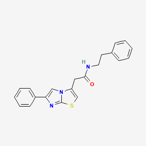 molecular formula C21H19N3OS B11257900 N-phenethyl-2-(6-phenylimidazo[2,1-b]thiazol-3-yl)acetamide 