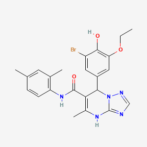 molecular formula C23H24BrN5O3 B11257931 7-(3-bromo-5-ethoxy-4-hydroxyphenyl)-N-(2,4-dimethylphenyl)-5-methyl-4,7-dihydro[1,2,4]triazolo[1,5-a]pyrimidine-6-carboxamide 