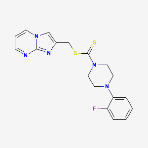 molecular formula C18H18FN5S2 B11257934 Imidazo[1,2-a]pyrimidin-2-ylmethyl 4-(2-fluorophenyl)piperazine-1-carbodithioate 