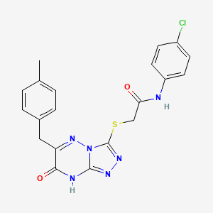 molecular formula C20H17ClN6O2S B11257941 N-(4-chlorophenyl)-2-{[6-(4-methylbenzyl)-7-oxo-7,8-dihydro[1,2,4]triazolo[4,3-b][1,2,4]triazin-3-yl]sulfanyl}acetamide 