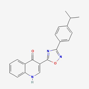 molecular formula C20H17N3O2 B11257976 3-(3-(4-isopropylphenyl)-1,2,4-oxadiazol-5-yl)quinolin-4(1H)-one 