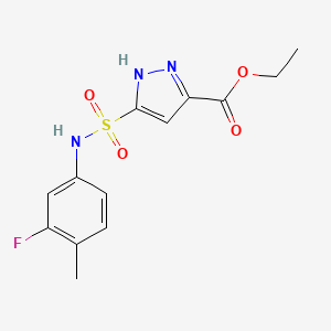 ethyl 3-[(3-fluoro-4-methylphenyl)sulfamoyl]-1H-pyrazole-5-carboxylate