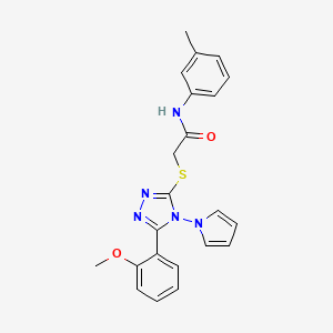 2-{[5-(2-methoxyphenyl)-4-(1H-pyrrol-1-yl)-4H-1,2,4-triazol-3-yl]sulfanyl}-N-(3-methylphenyl)acetamide