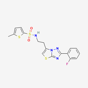 N-(2-(2-(2-fluorophenyl)thiazolo[3,2-b][1,2,4]triazol-6-yl)ethyl)-5-methylthiophene-2-sulfonamide