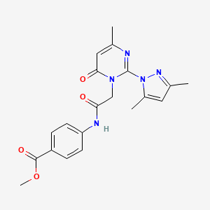 methyl 4-(2-(2-(3,5-dimethyl-1H-pyrazol-1-yl)-4-methyl-6-oxopyrimidin-1(6H)-yl)acetamido)benzoate