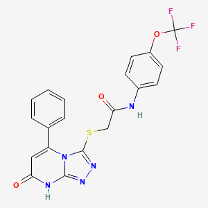 2-({7-Oxo-5-phenyl-7H,8H-[1,2,4]triazolo[4,3-A]pyrimidin-3-YL}sulfanyl)-N-[4-(trifluoromethoxy)phenyl]acetamide