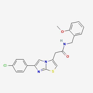 2-[6-(4-chlorophenyl)imidazo[2,1-b][1,3]thiazol-3-yl]-N-[(2-methoxyphenyl)methyl]acetamide