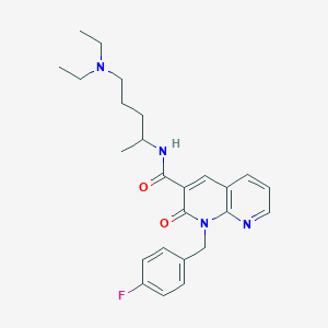 molecular formula C25H31FN4O2 B11258055 N-(5-(diethylamino)pentan-2-yl)-1-(4-fluorobenzyl)-2-oxo-1,2-dihydro-1,8-naphthyridine-3-carboxamide 