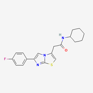 N-cyclohexyl-2-(6-(4-fluorophenyl)imidazo[2,1-b]thiazol-3-yl)acetamide