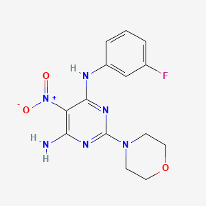 N-(3-fluorophenyl)-2-(morpholin-4-yl)-5-nitropyrimidine-4,6-diamine