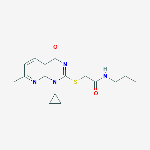 2-[(1-cyclopropyl-5,7-dimethyl-4-oxo-1,4-dihydropyrido[2,3-d]pyrimidin-2-yl)sulfanyl]-N-propylacetamide