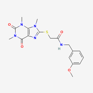 molecular formula C18H21N5O4S B11258111 N-(3-methoxybenzyl)-2-((1,3,9-trimethyl-2,6-dioxo-2,3,6,9-tetrahydro-1H-purin-8-yl)thio)acetamide 